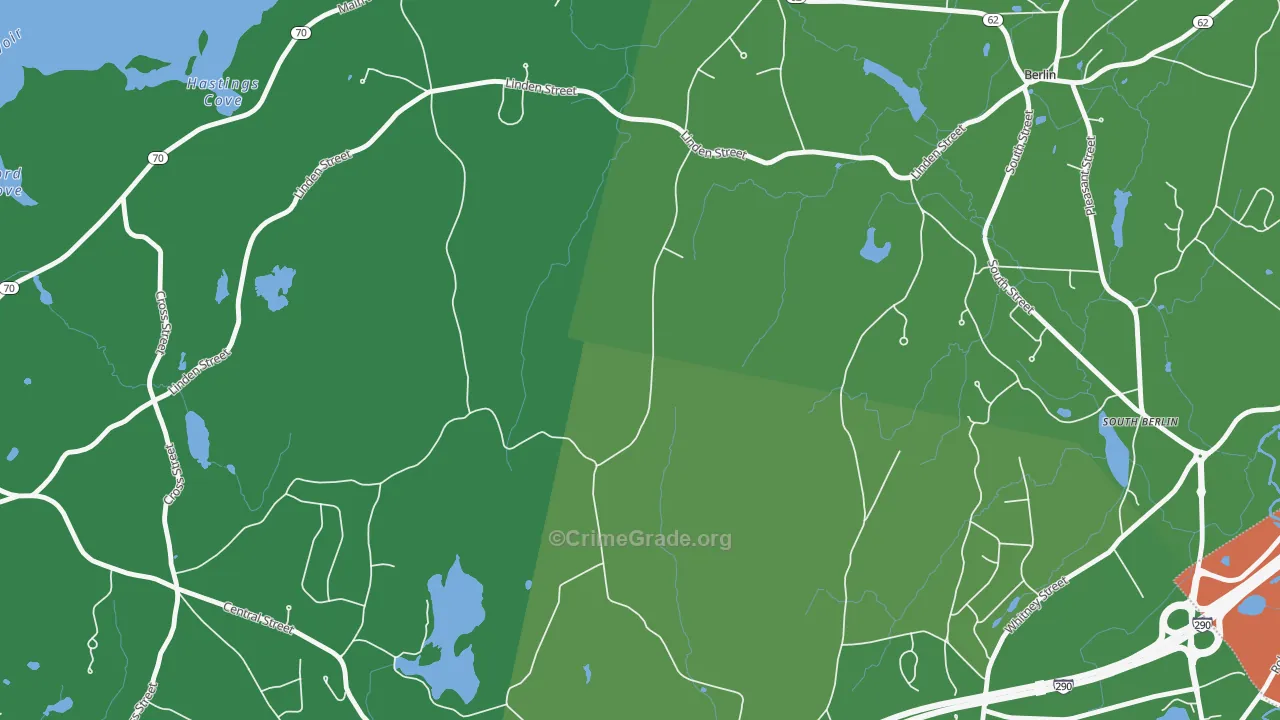 West Berlin, MA Map of Assault Rates