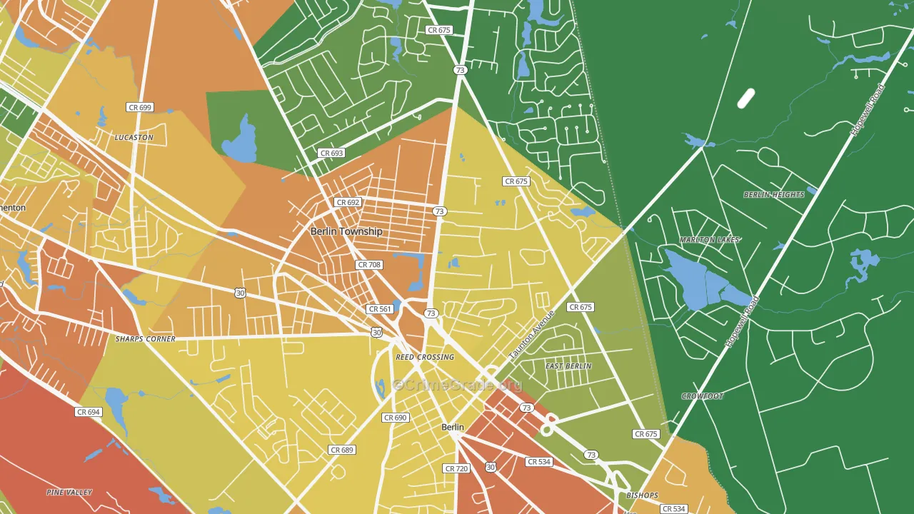 West Berlin, NJ Map of Assault Rates
