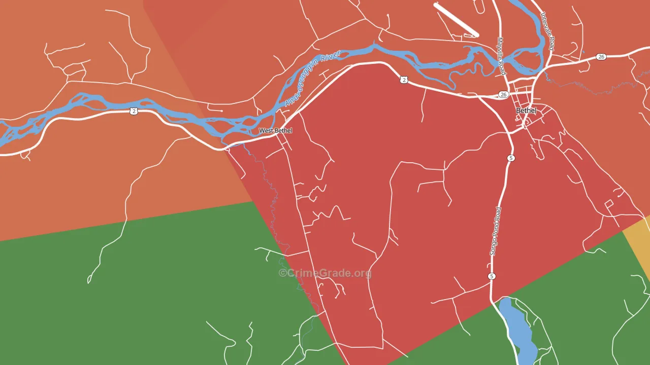 West Bethel, ME Map of Assault Rates