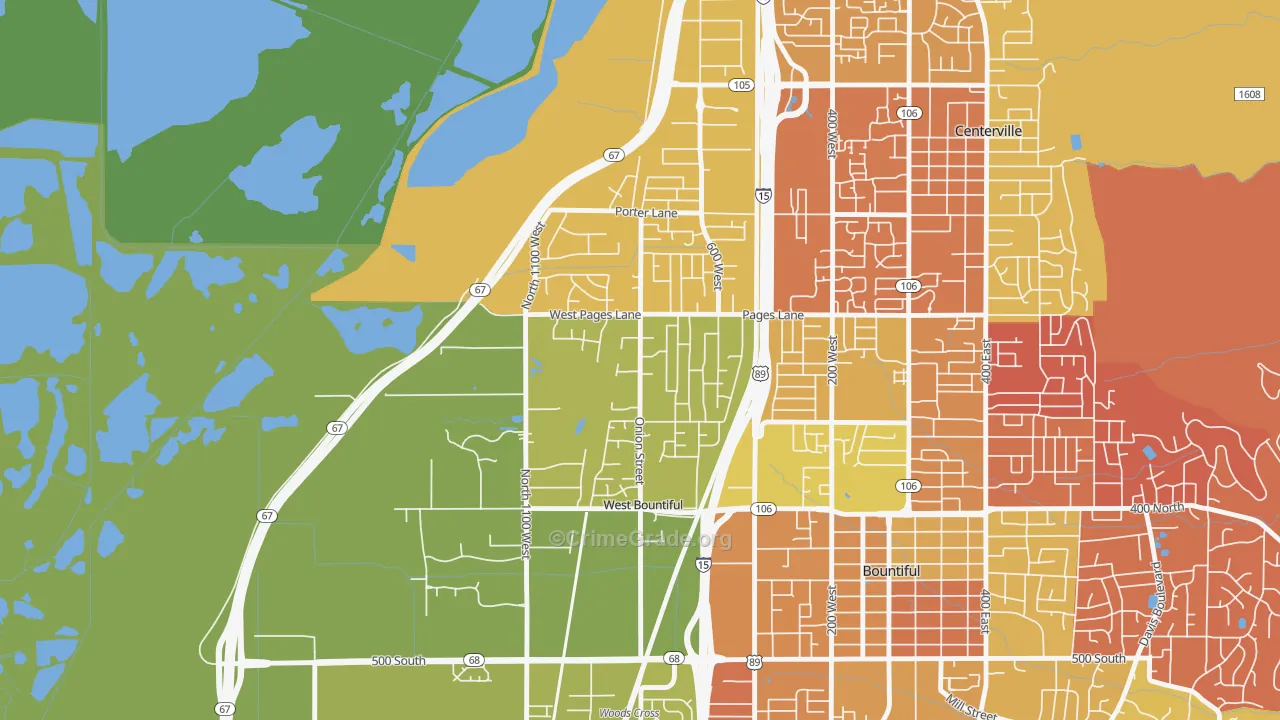 West Bountiful, UT Map of Assault Rates