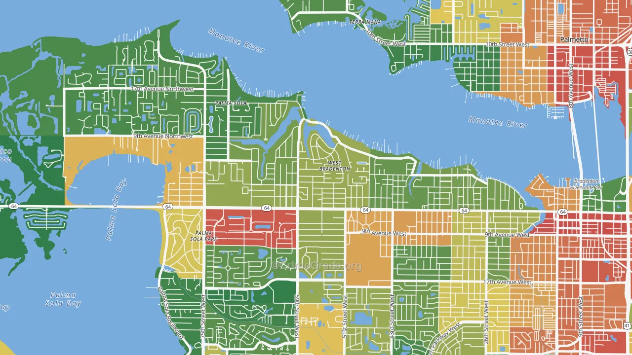 West Bradenton, FL Map of Assault Rates