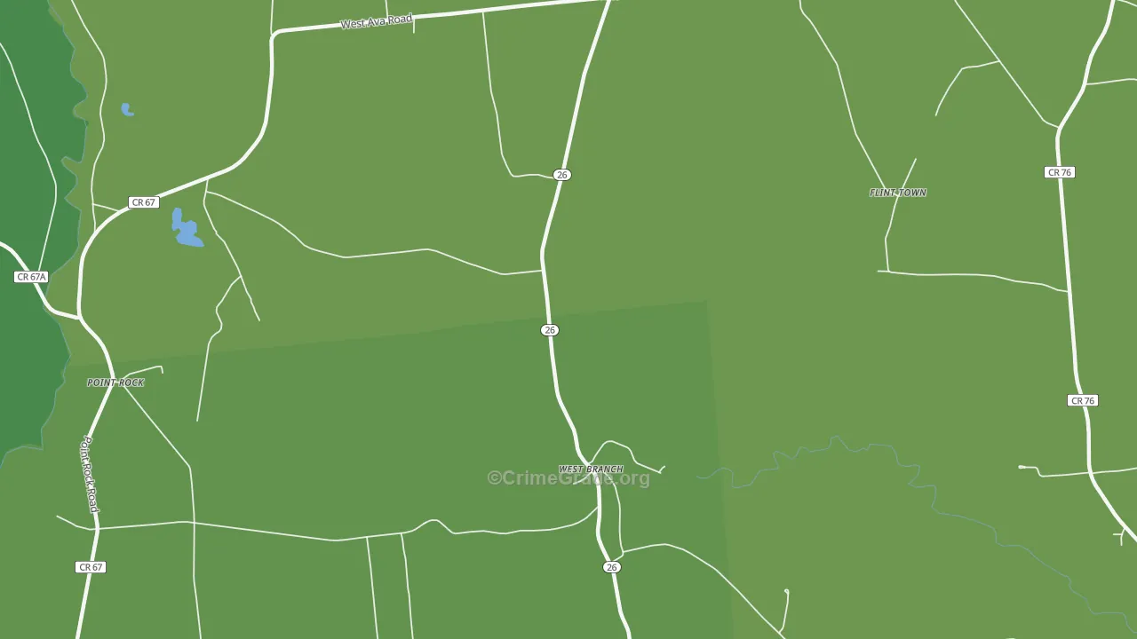 West Branch, NY Map of Assault Rates
