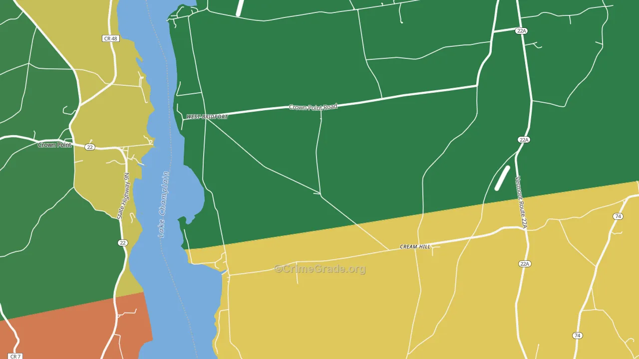 West Bridport, VT Map of Assault Rates