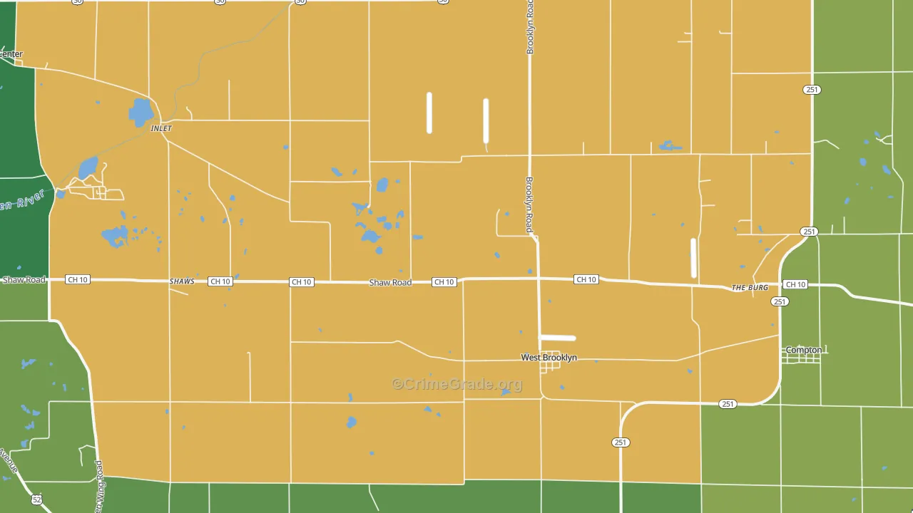 West Brooklyn, IL Map of Assault Rates