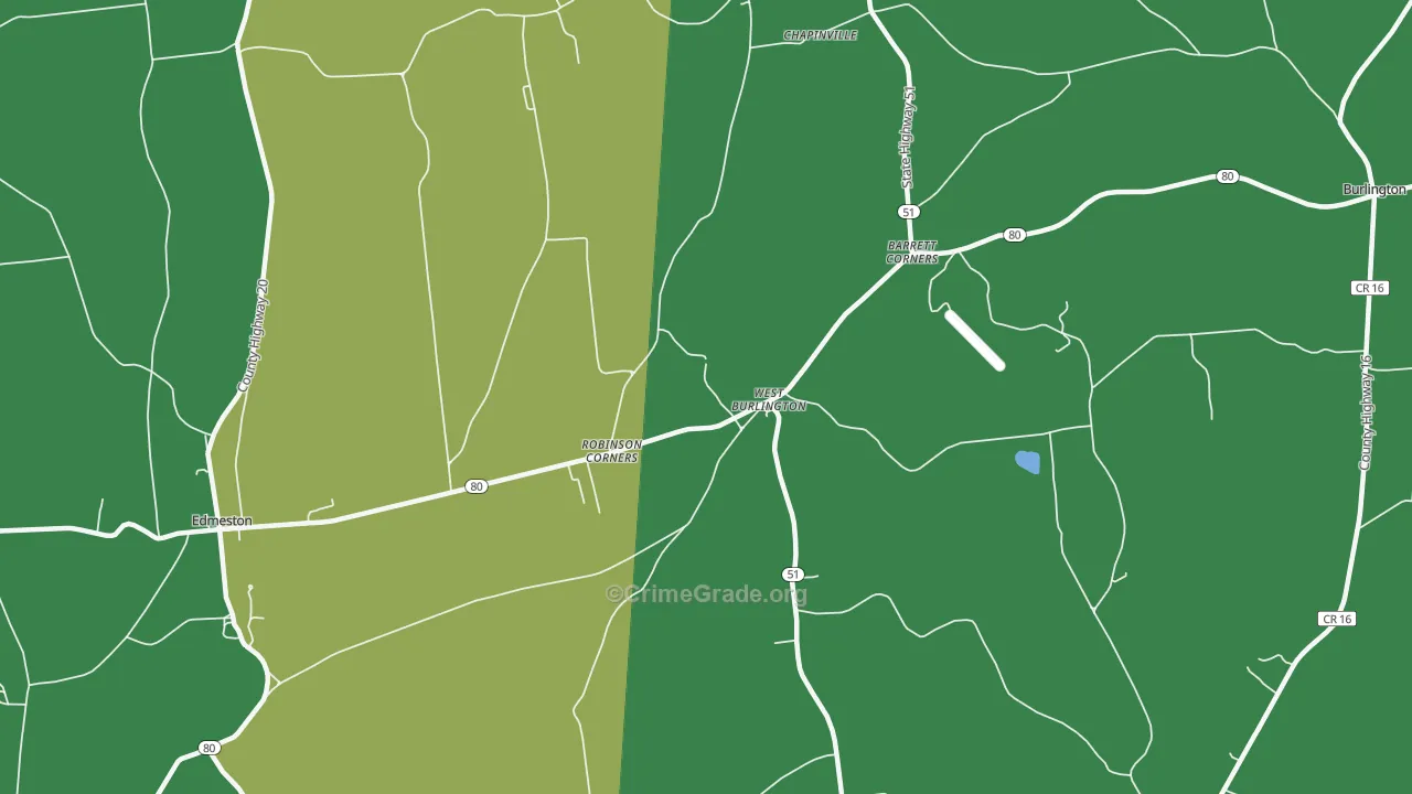 West Burlington, NY Map of Assault Rates