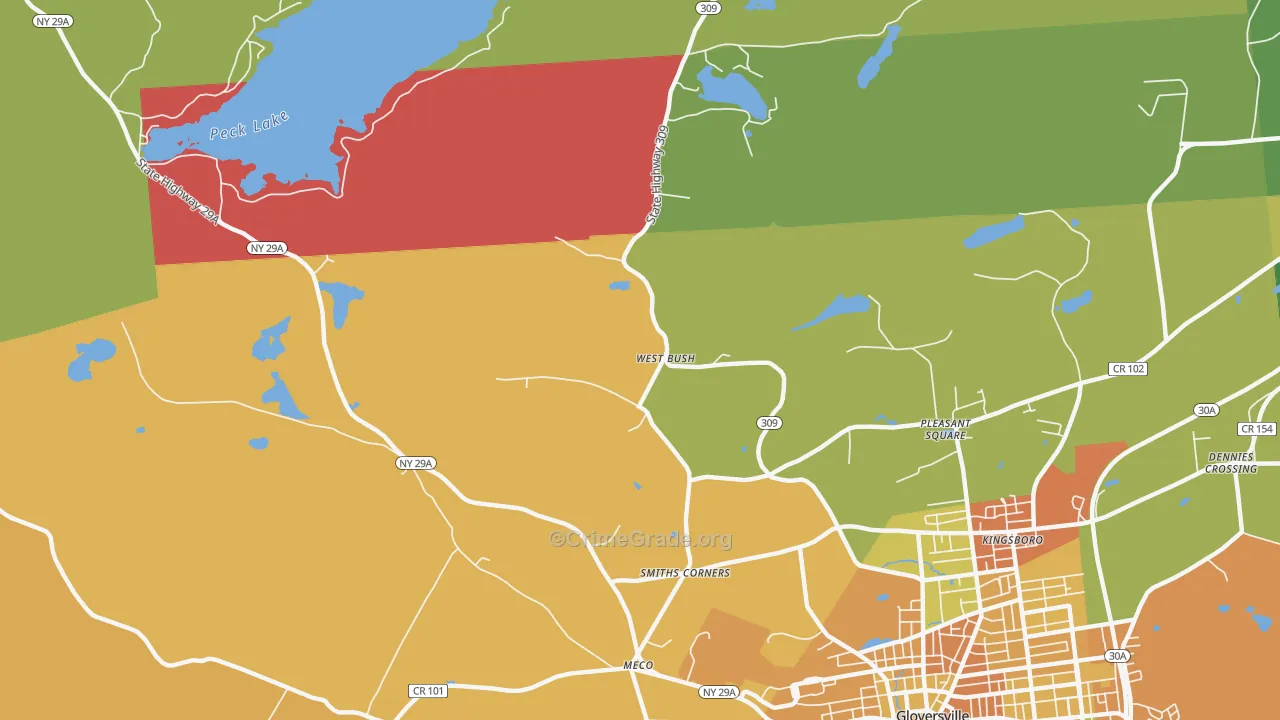 West Bush, NY Map of Assault Rates