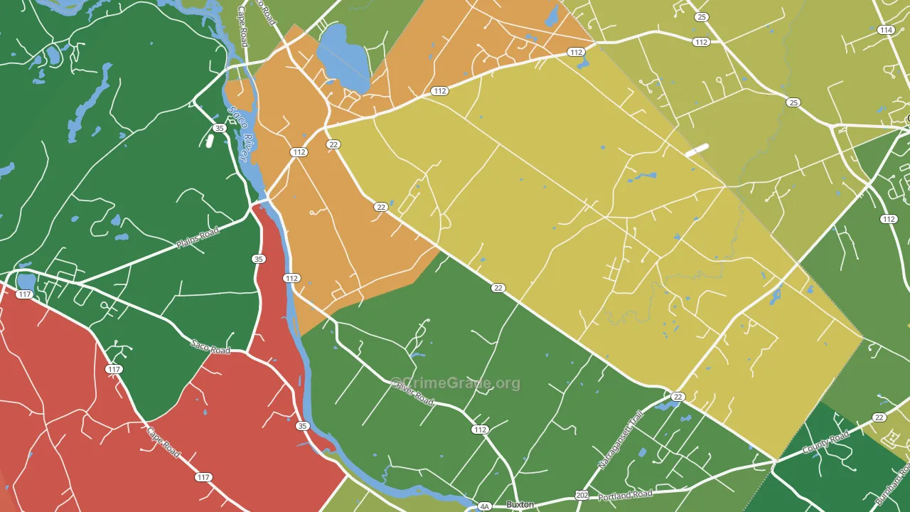 West Buxton, ME Map of Assault Rates