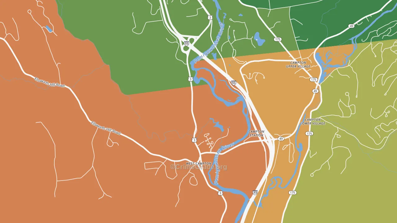 West Campton, NH Map of Assault Rates