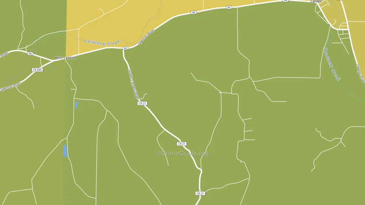 West Candor, NY Map of Assault Rates
