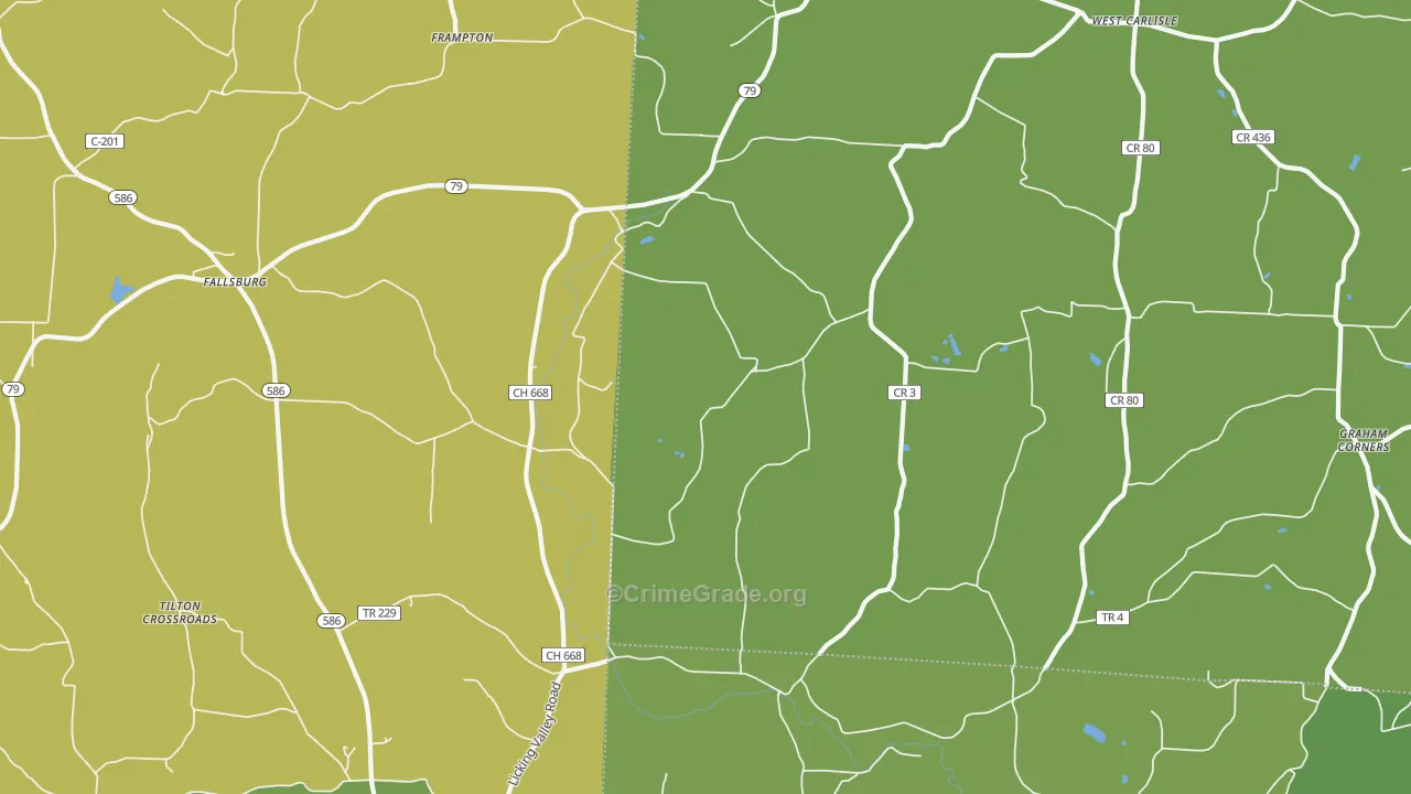 West Carlisle, OH Map of Assault Rates