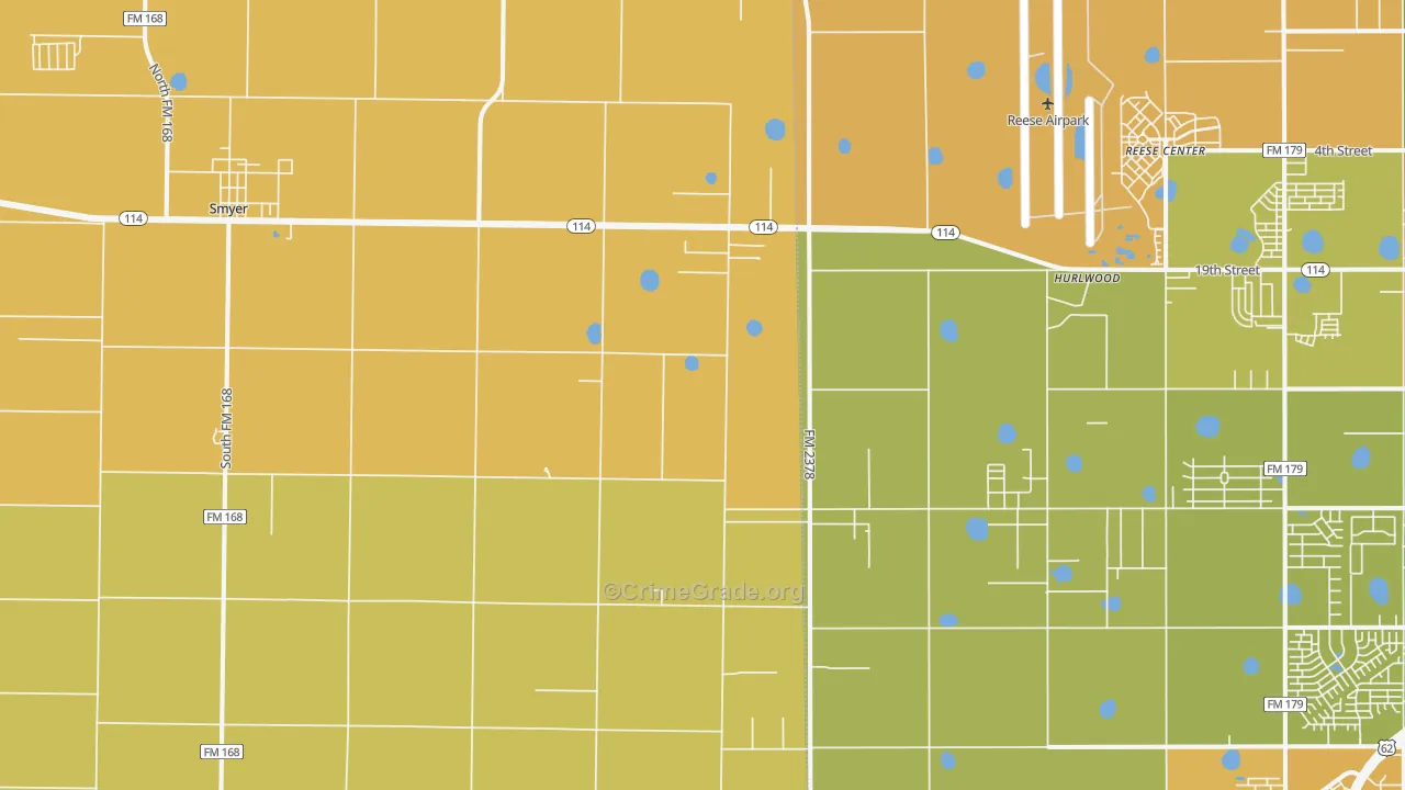 West Carlisle, TX Map of Assault Rates