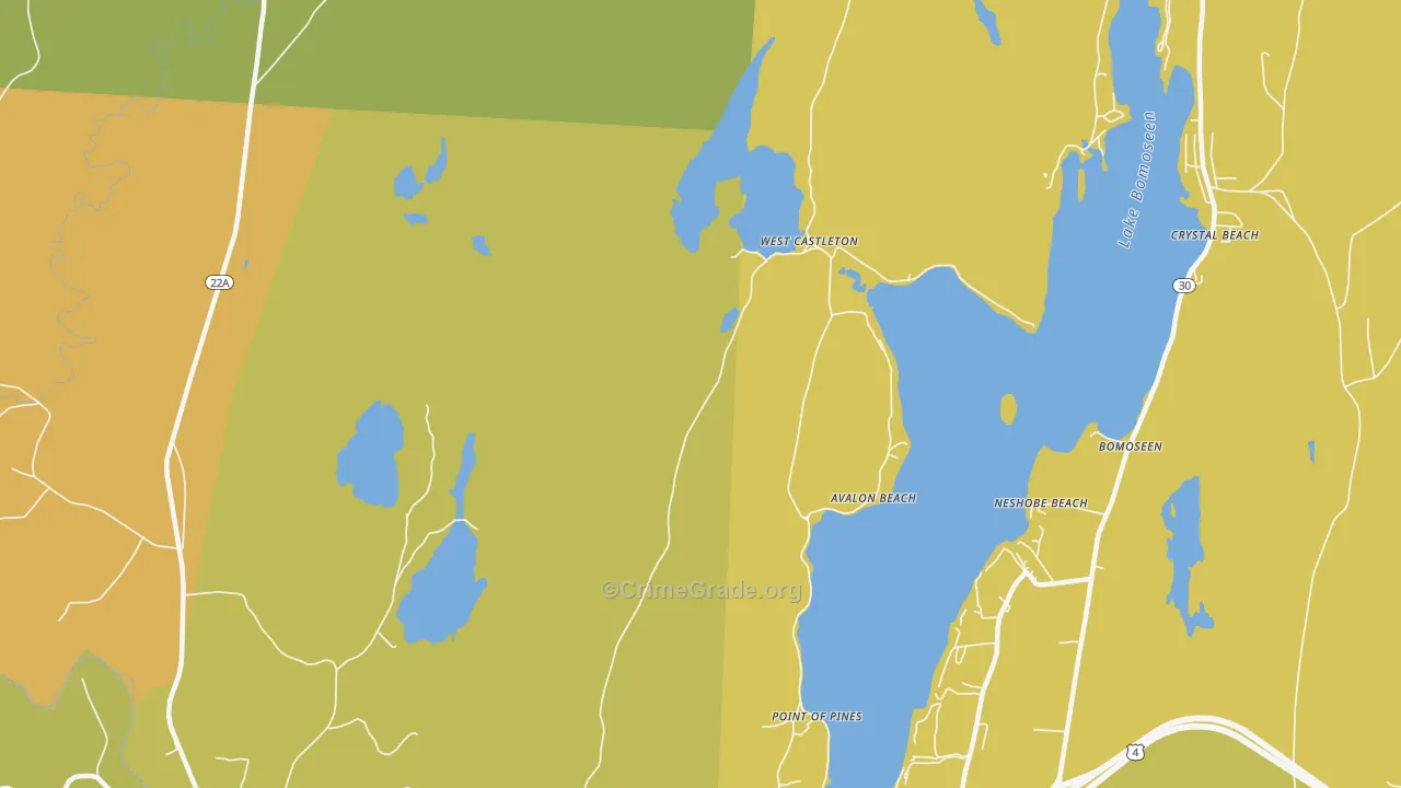 West Castleton, VT Map of Assault Rates