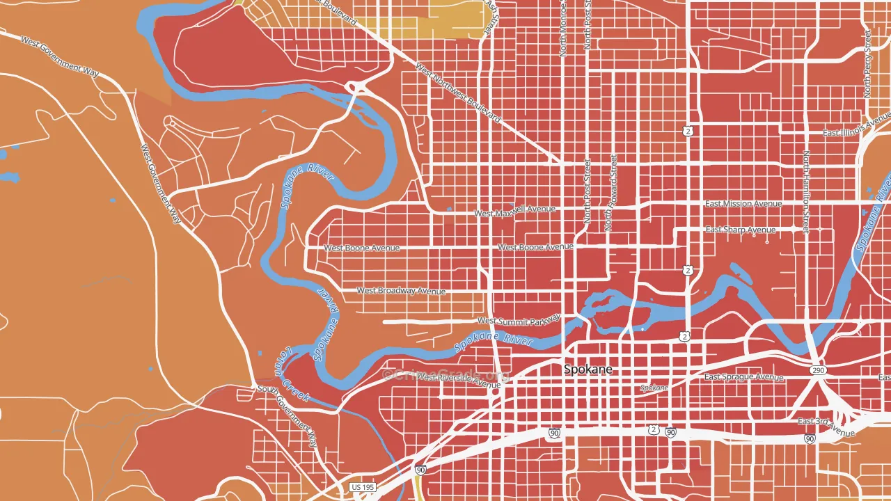 West Central, Spokane, WA Map of Assault Rates
