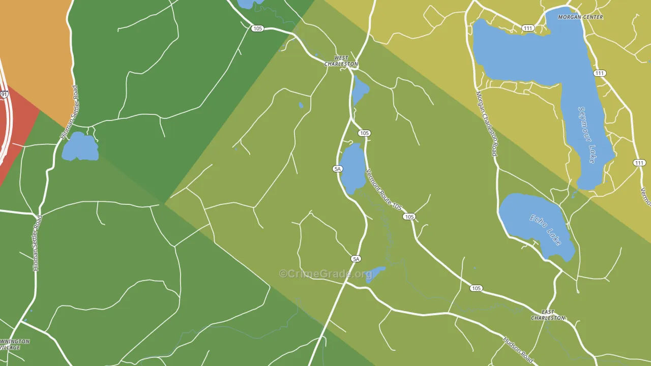 West Charleston, VT Map of Assault Rates