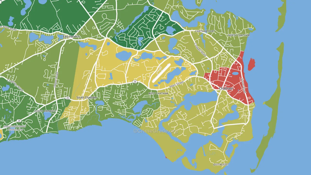 West Chatham, MA Map of Assault Rates