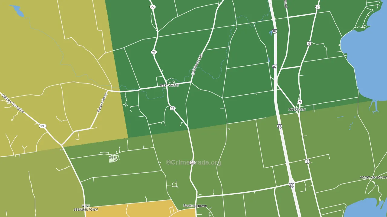 West Chazy, NY Map of Assault Rates