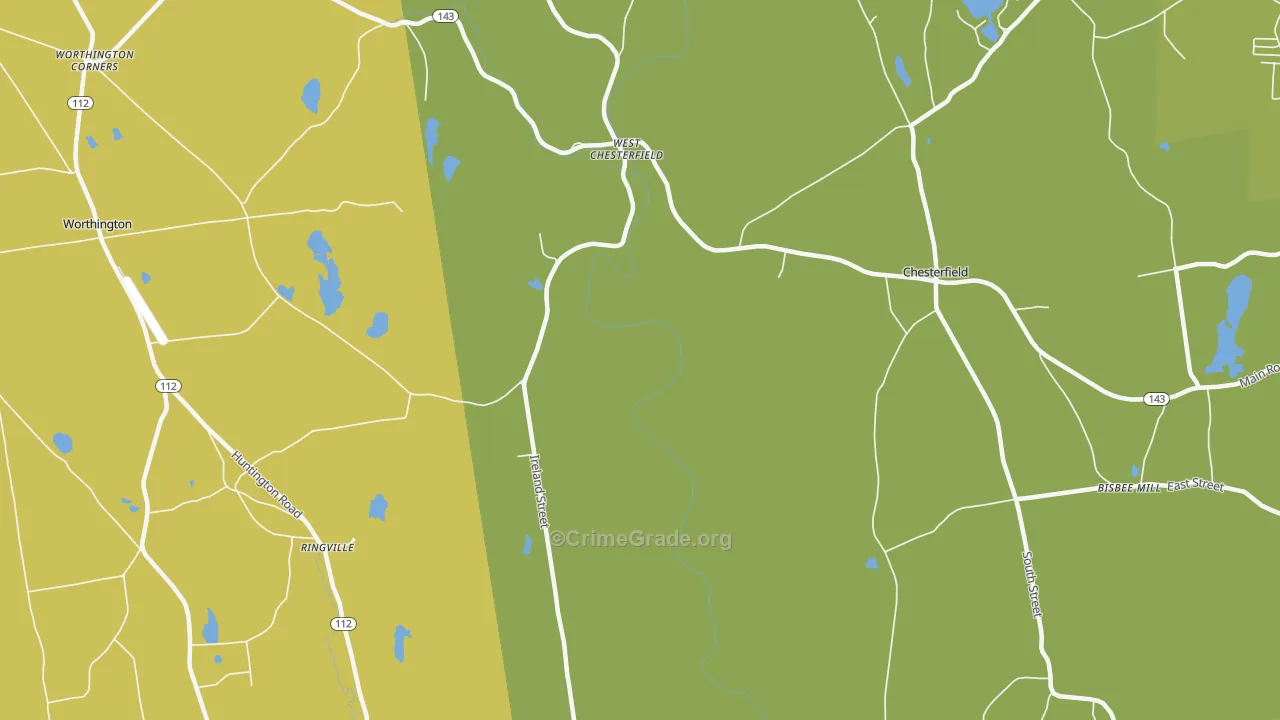 West Chesterfield, MA Map of Assault Rates