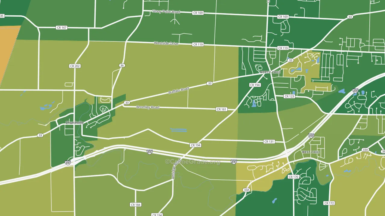 West Chili, NY Map of Assault Rates