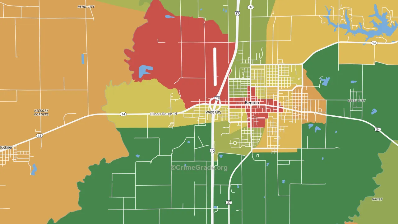 West City, IL Map of Assault Rates