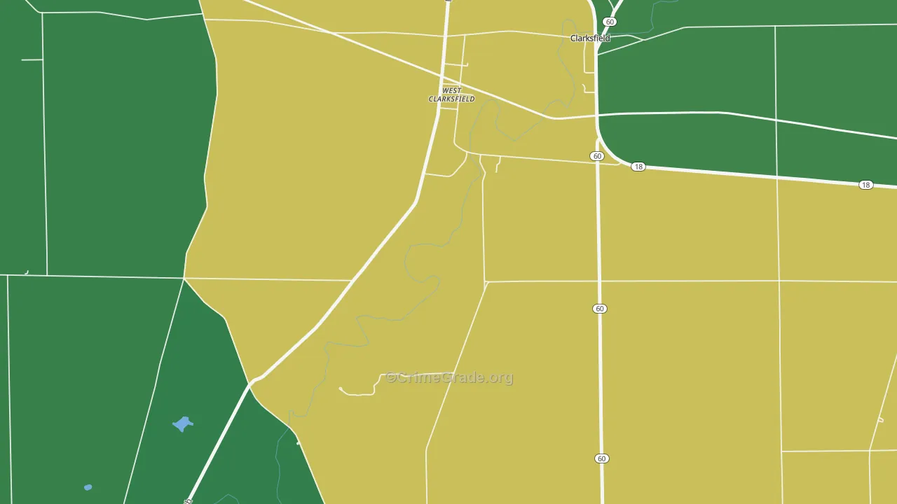 West Clarksfield, OH Map of Assault Rates