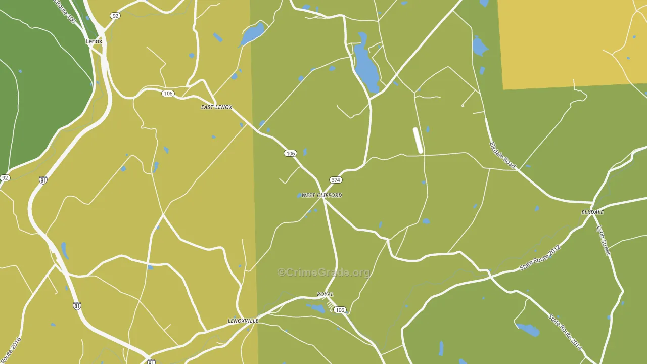 West Clifford, PA Map of Assault Rates