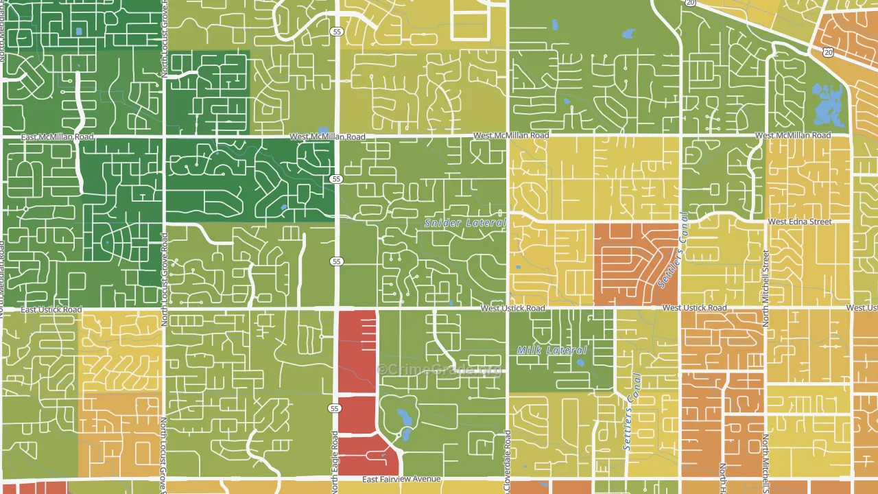 West Cloverdale, Boise, ID Map of Assault Rates