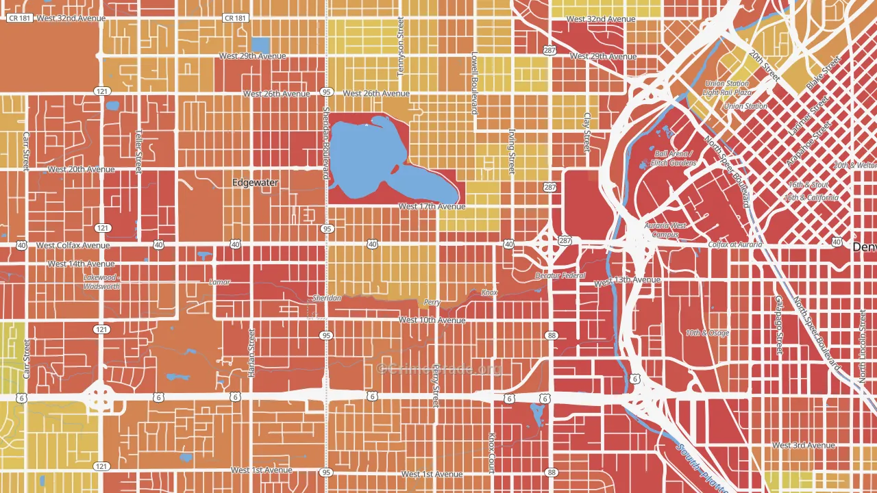 West Colfax, Denver, CO Map of Assault Rates
