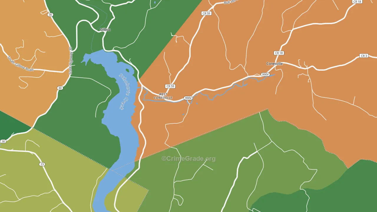 West Conesville, NY Map of Assault Rates