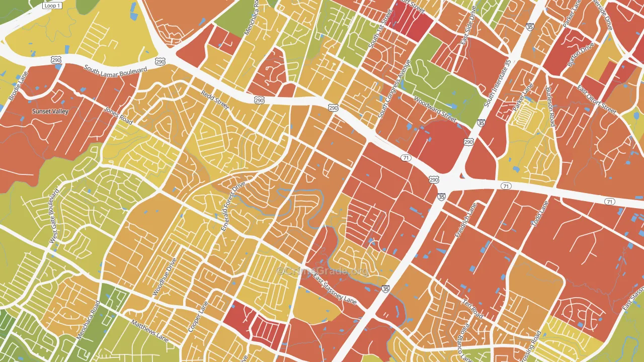 West Congress, Austin, TX Map of Assault Rates