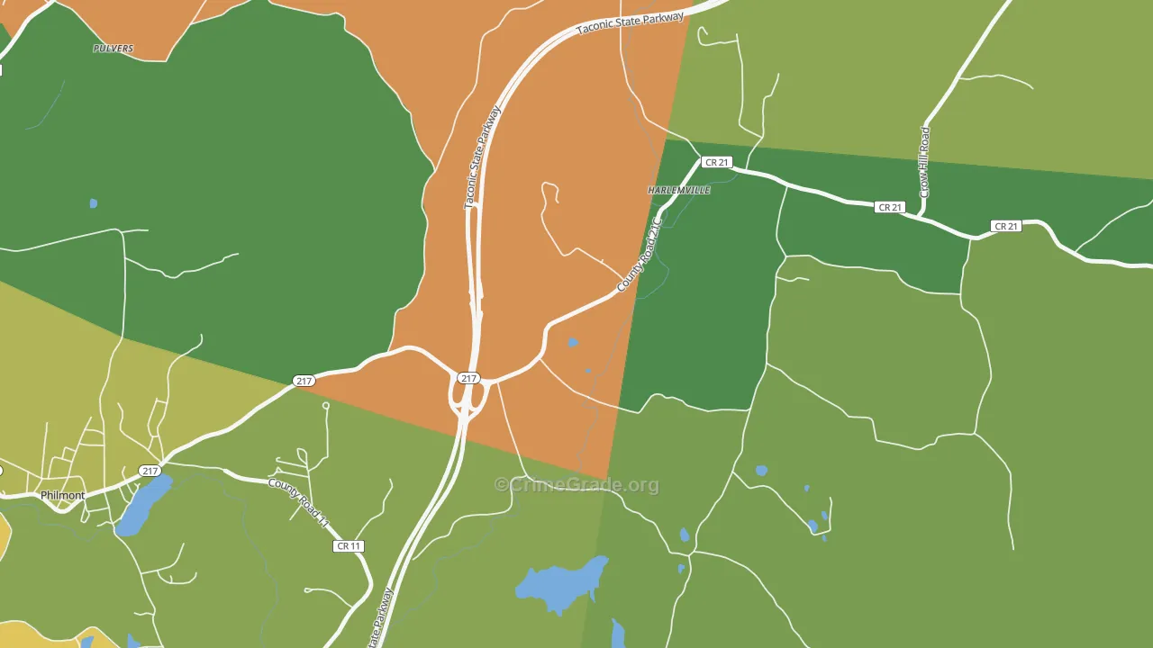 West Copake, NY Map of Assault Rates