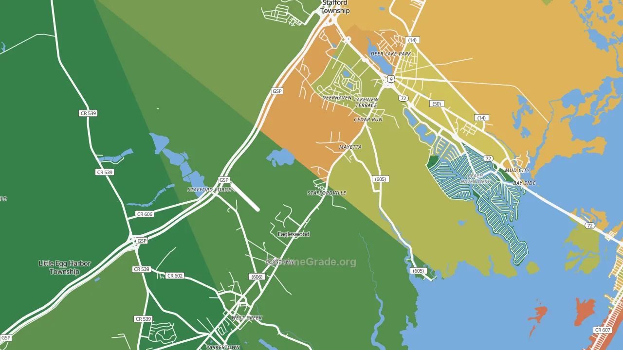 West Creek, NJ Map of Assault Rates