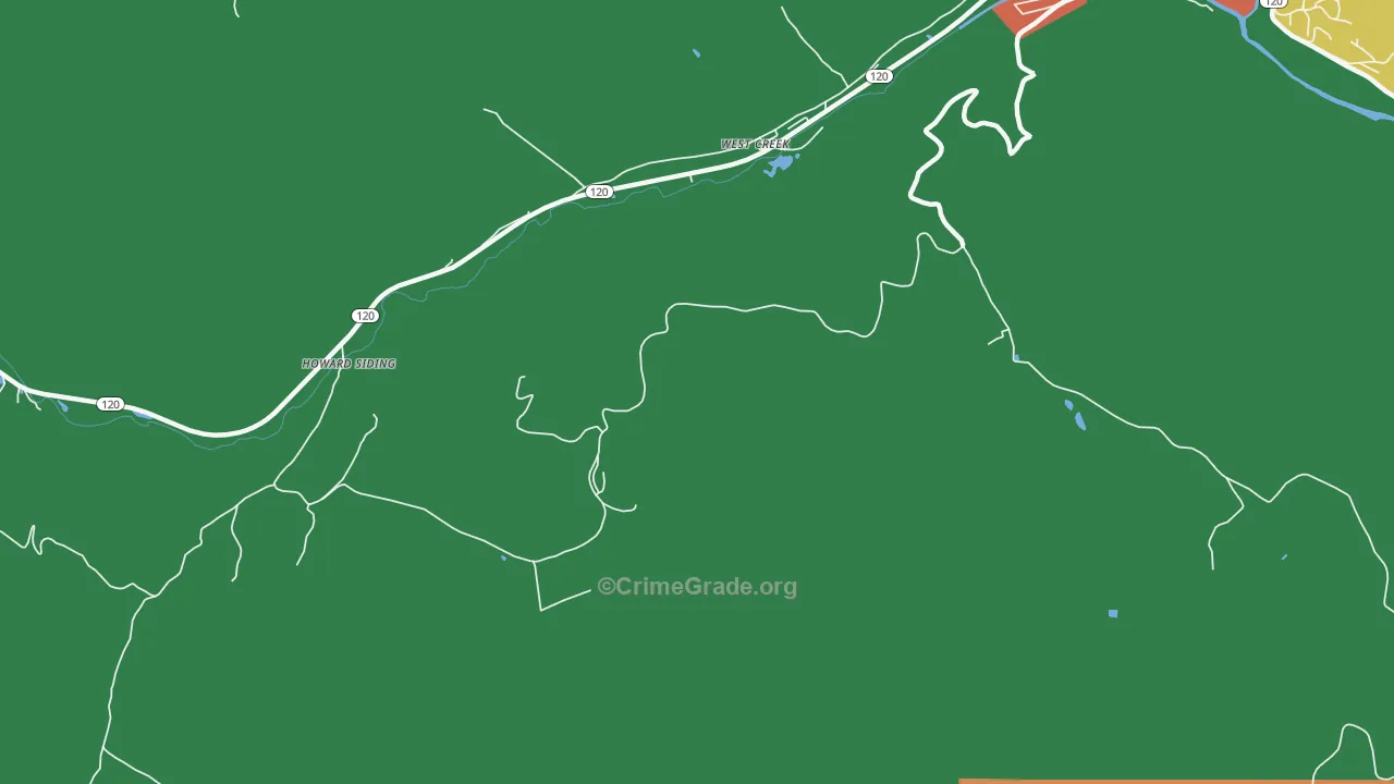 West Creek, PA Map of Assault Rates