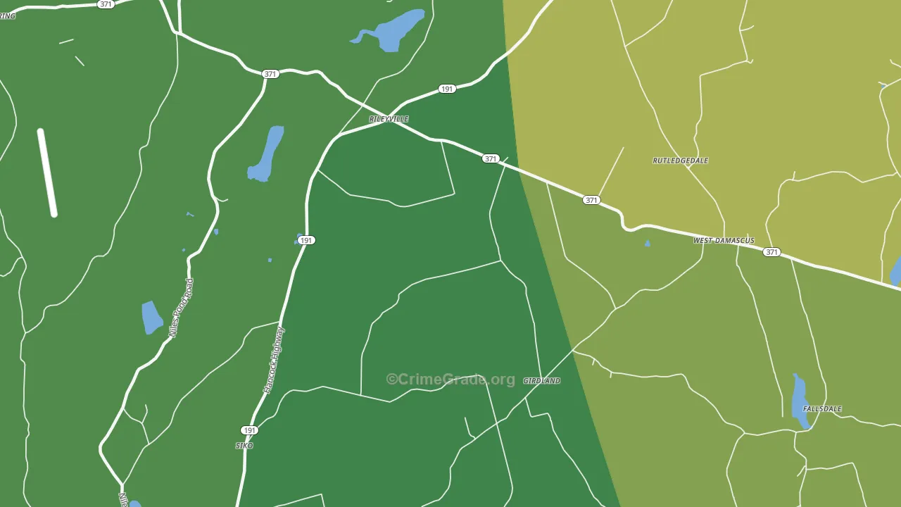 West Damascus, PA Map of Assault Rates