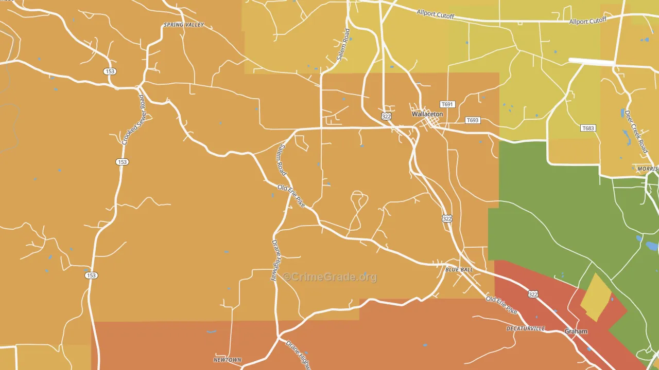 West Decatur, PA Map of Assault Rates