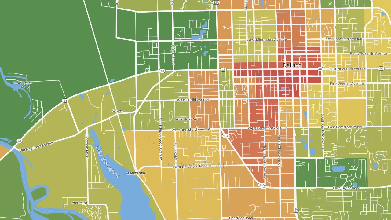 West DeLand, FL Map of Assault Rates