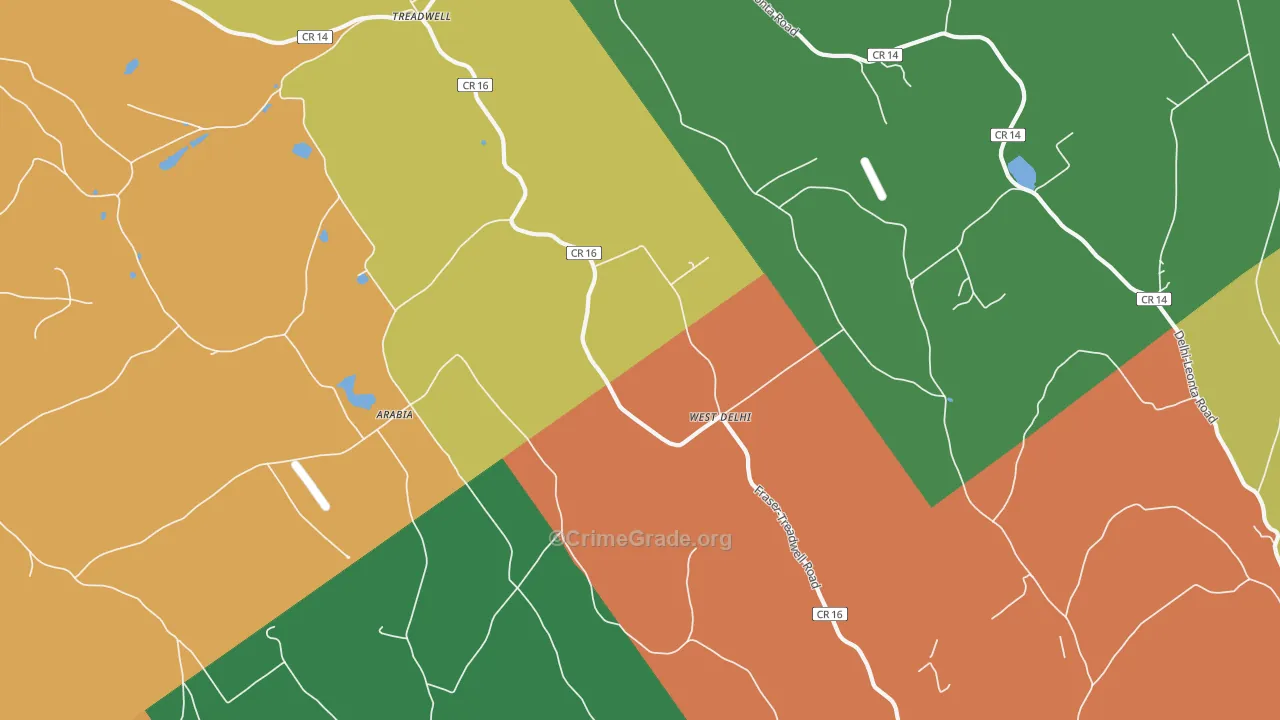 West Delhi, NY Map of Assault Rates