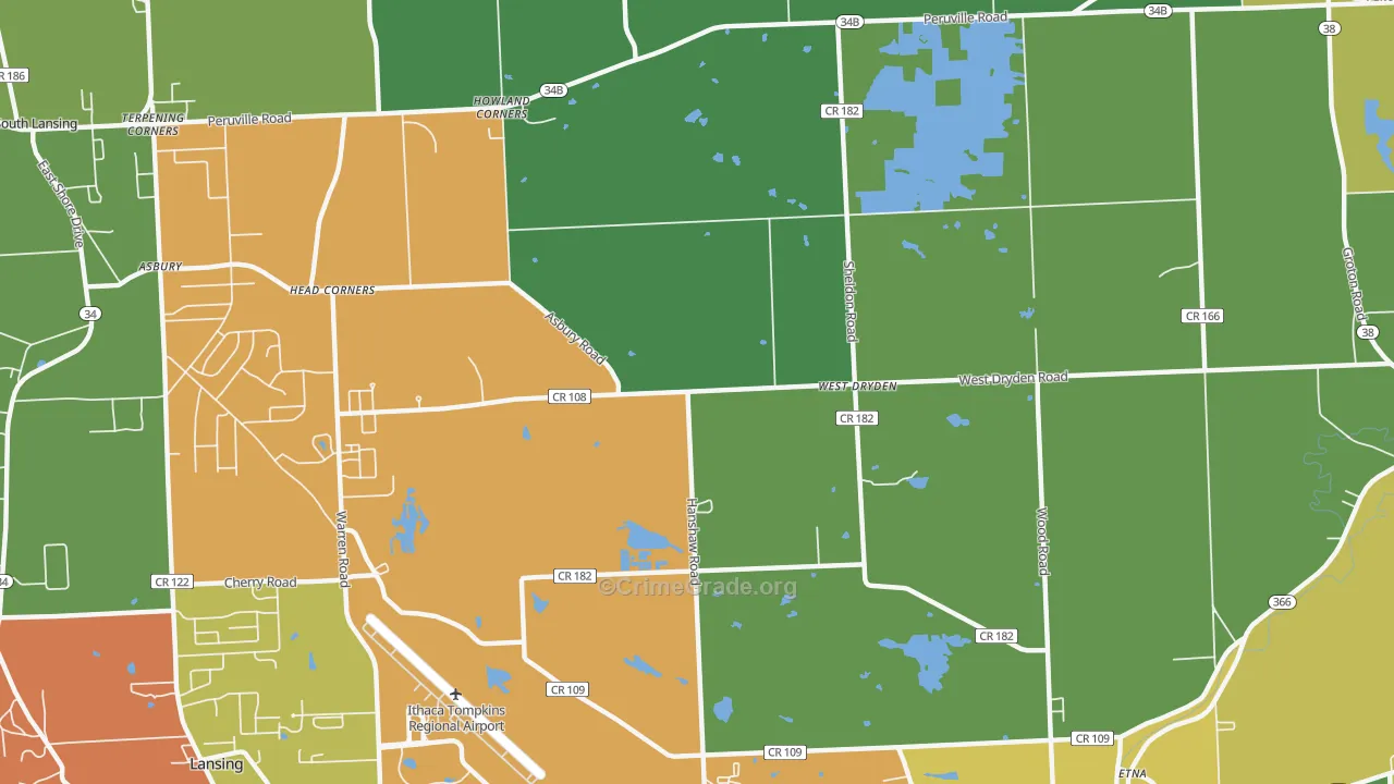 West Dryden, NY Map of Assault Rates