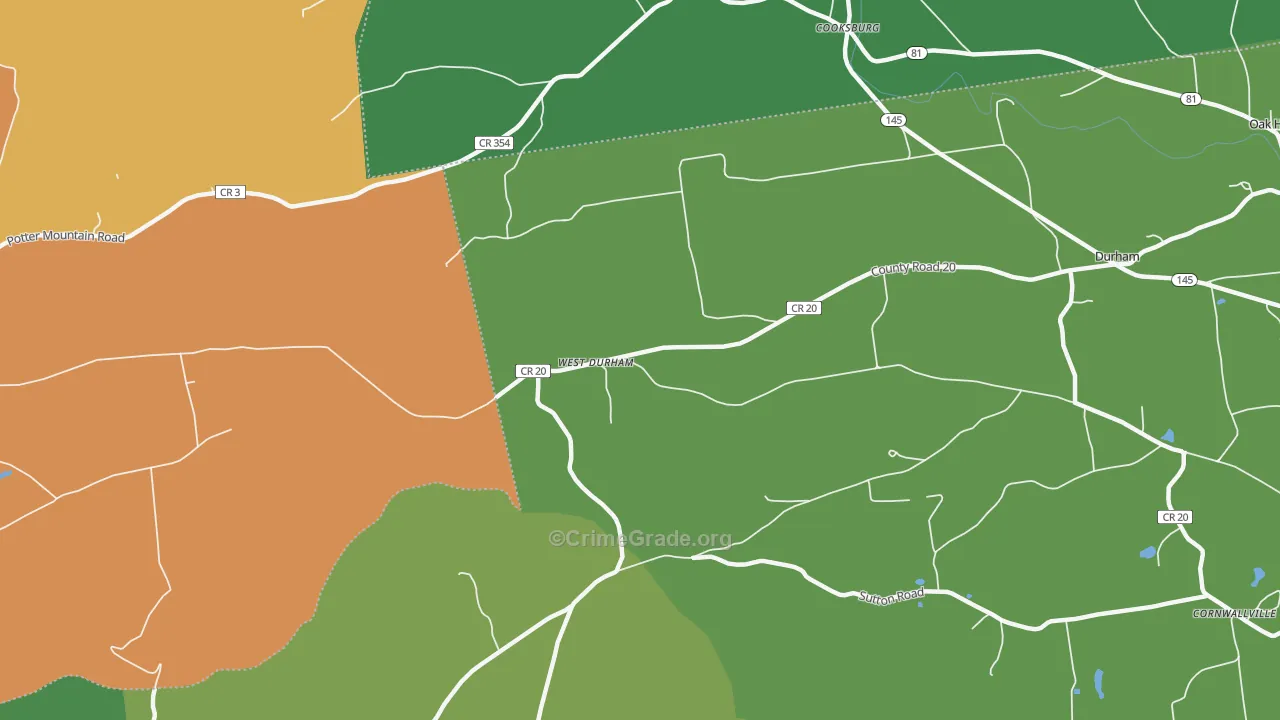 West Durham, NY Map of Assault Rates