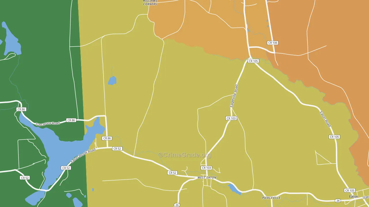 West Eaton, NY Map of Assault Rates