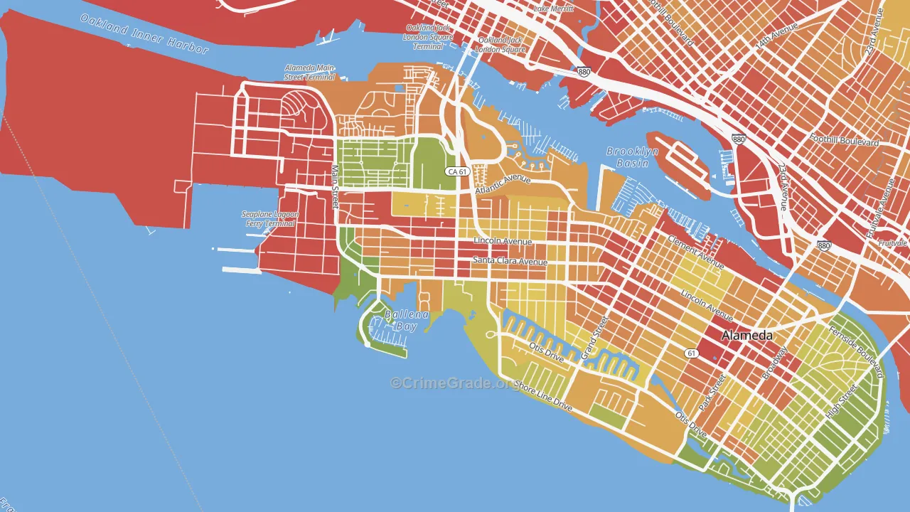 West End, Alameda, CA Map of Assault Rates