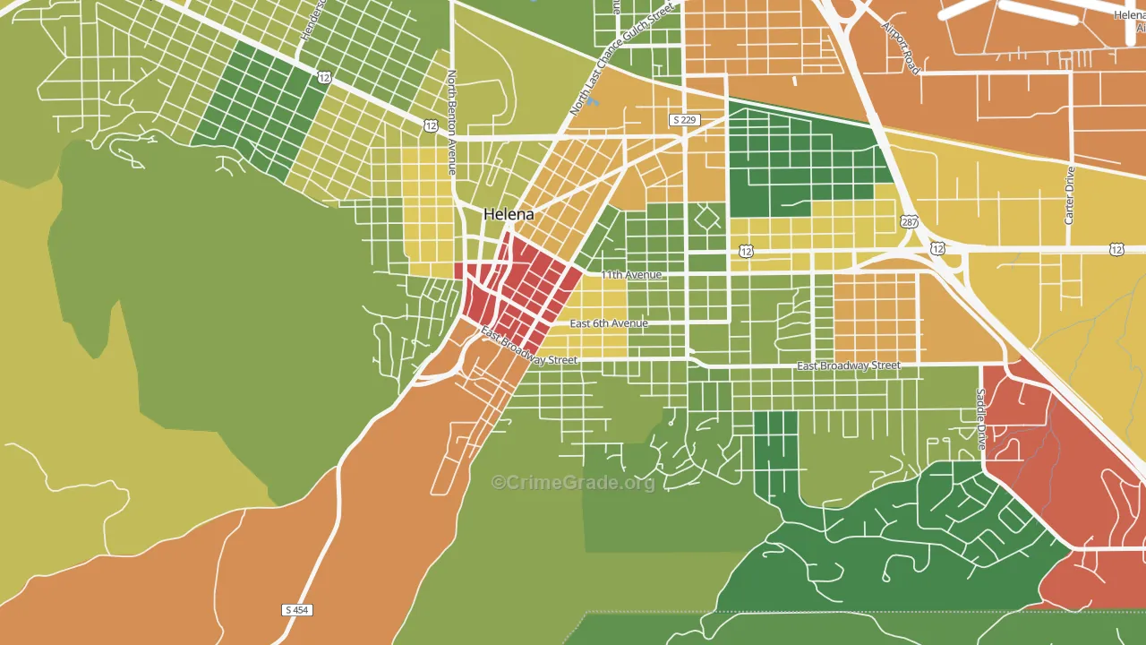 West End Helena, Helena, MT Map of Assault Rates
