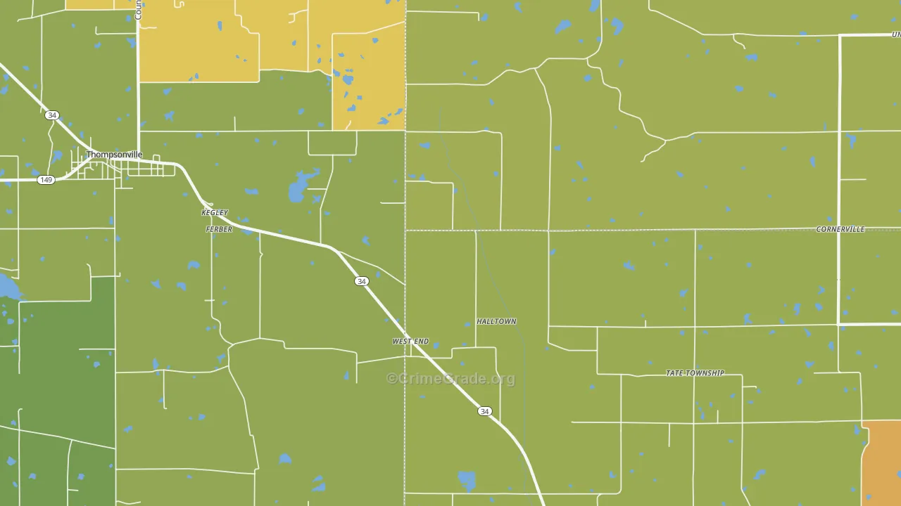 West End, IL Map of Assault Rates
