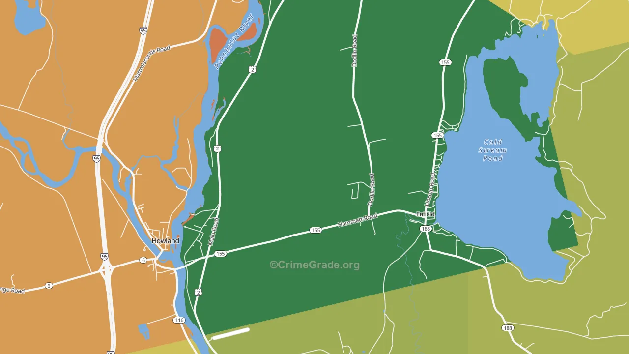 West Enfield, ME Map of Assault Rates