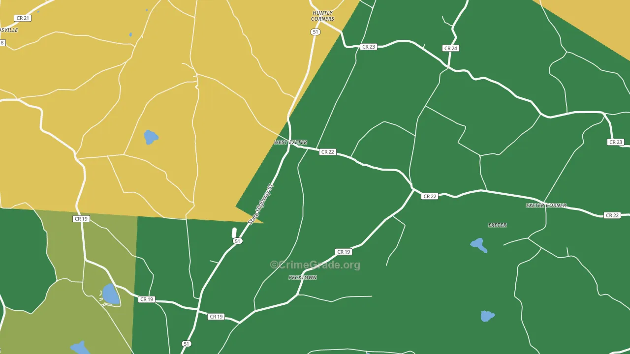 West Exeter, NY Map of Assault Rates