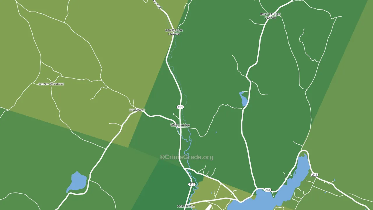 West Fairlee, VT Map of Assault Rates