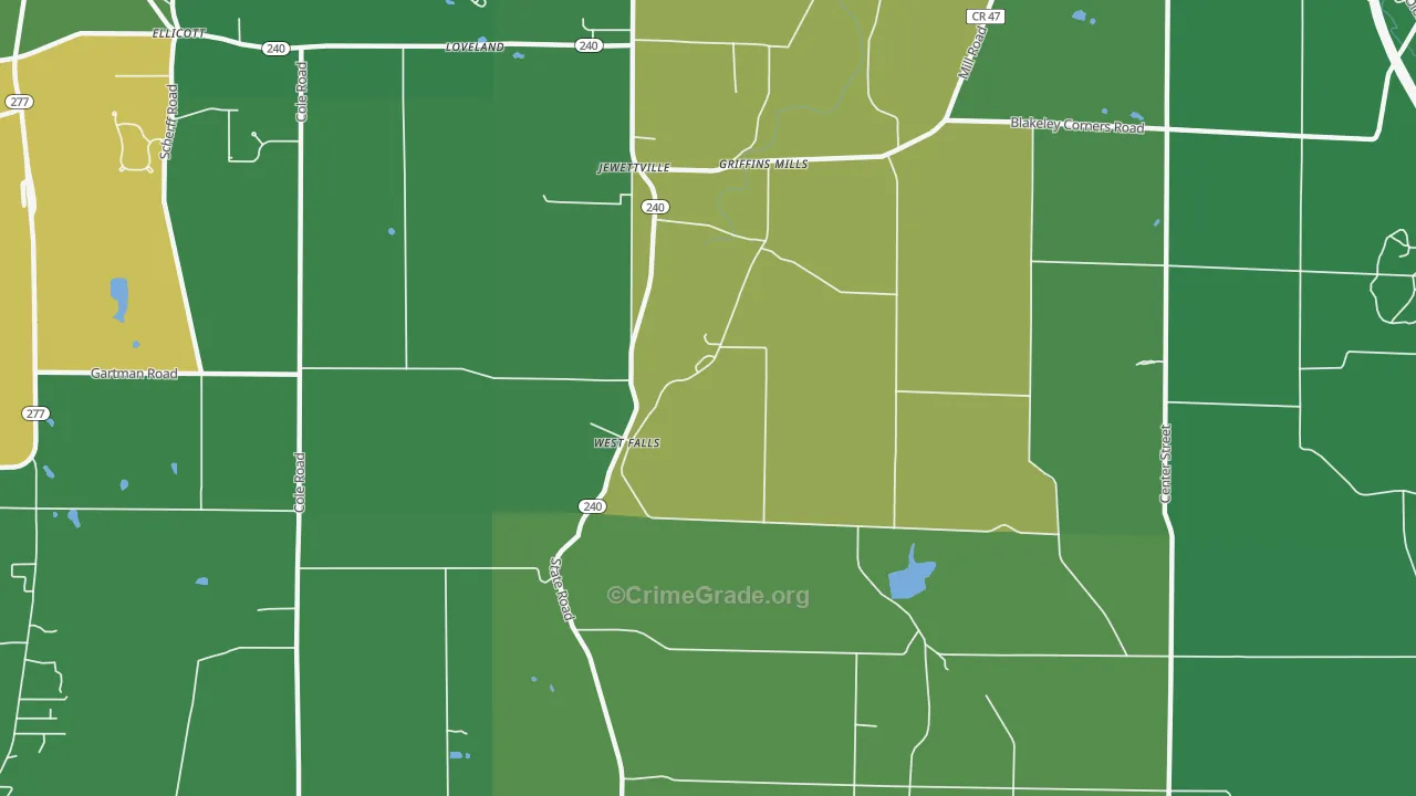 West Falls, NY Map of Assault Rates
