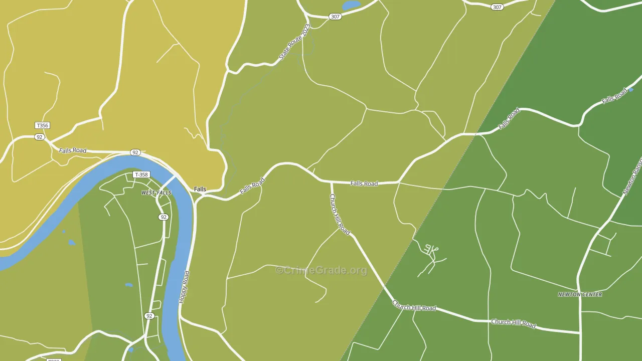 West Falls, PA Map of Assault Rates