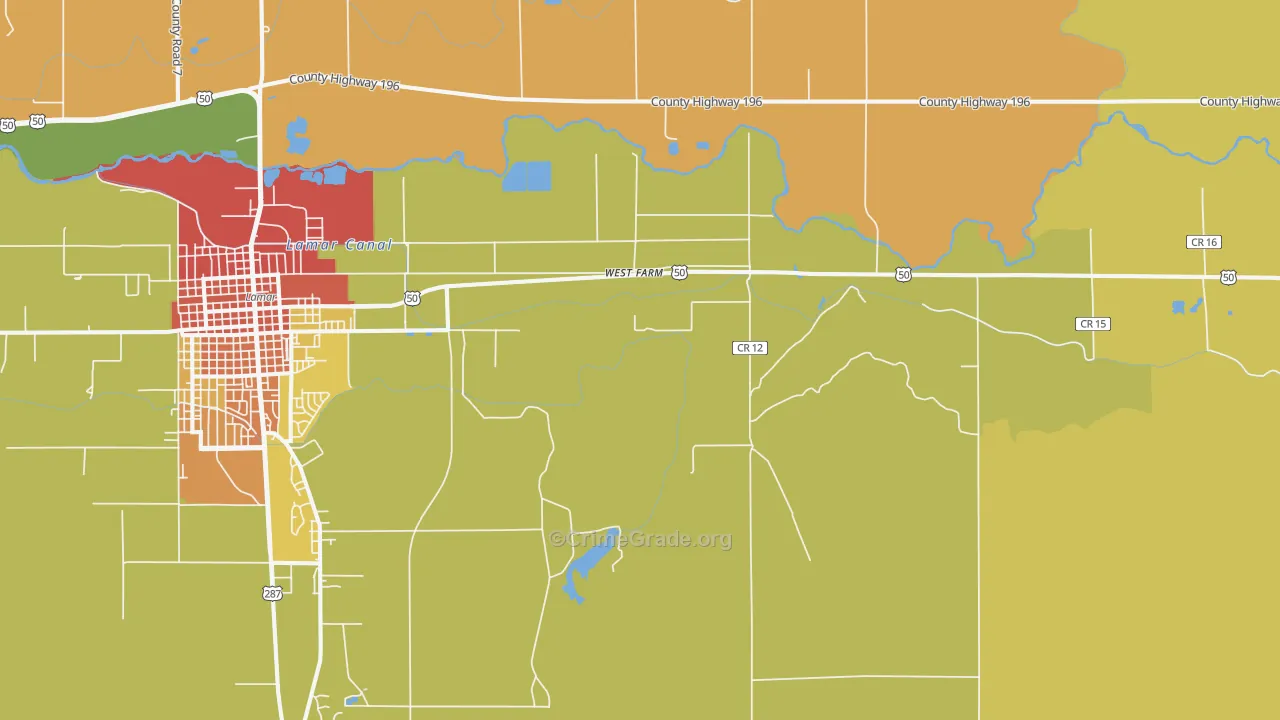 West Farm, CO Map of Assault Rates