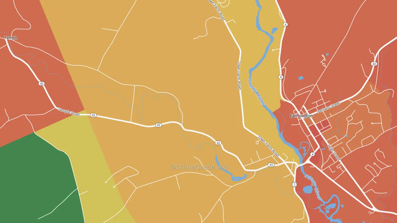 West Farmington, ME Map of Assault Rates