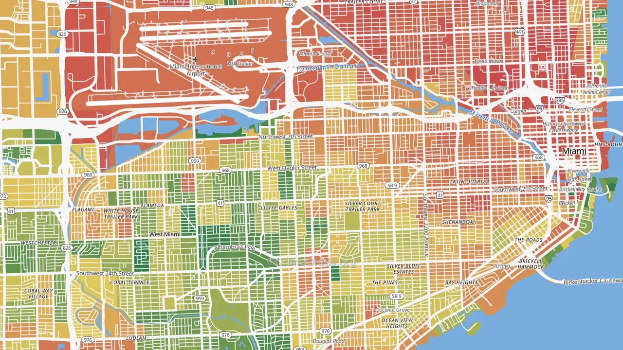 West Flagler, Miami, FL Map of Assault Rates